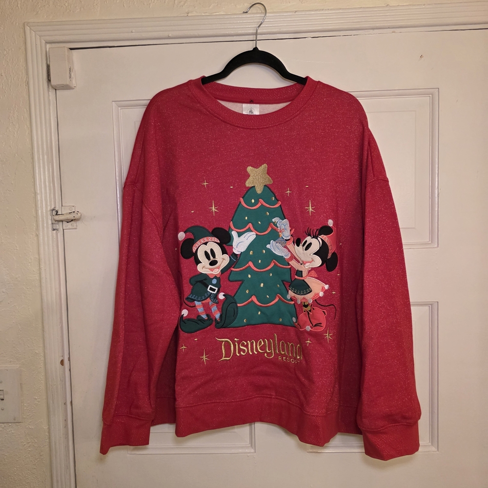 2024 Disney Parks Christmas Mickey Minnie Crew Neck Pullover 3X